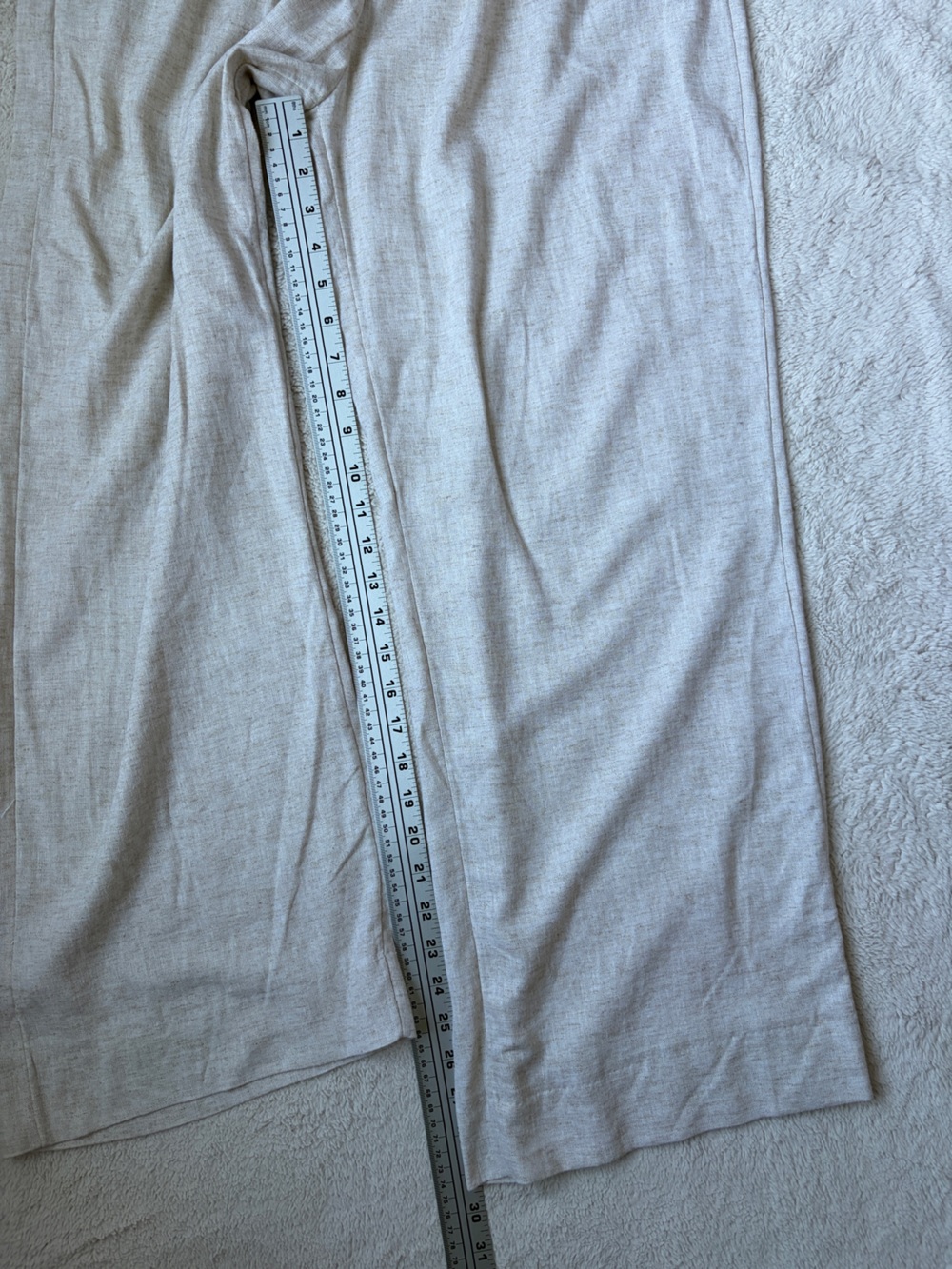 Abercrombie & Fitch Curve Love Wide Leg Light Beige Linen Blend Trousers Size 28 - Picture 7 of 9